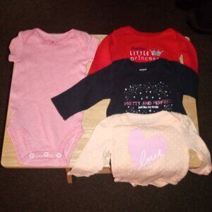 Carters 3 piece Long Sleeve, Circo 1short sleeve sizes: 3 and 3M-6M Bundle EUC